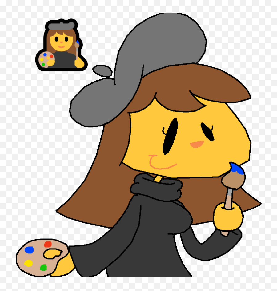 Woman Artist Emoji But Actually Drawn,Ms Paint Emoji