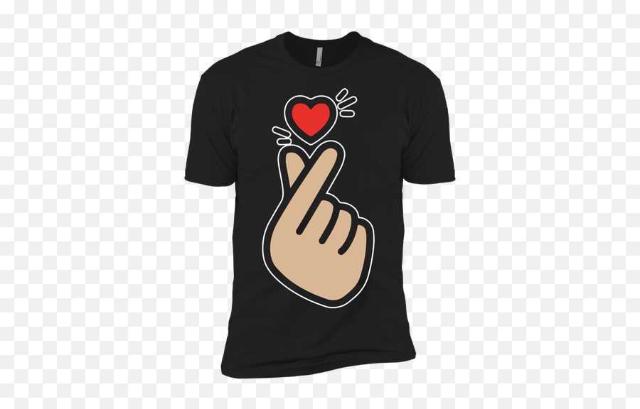 Favorable K - Pop Oppa Heart Hand Symbol Cute Graphic T Shirt Emoji,Heart Hand Sign Emoji