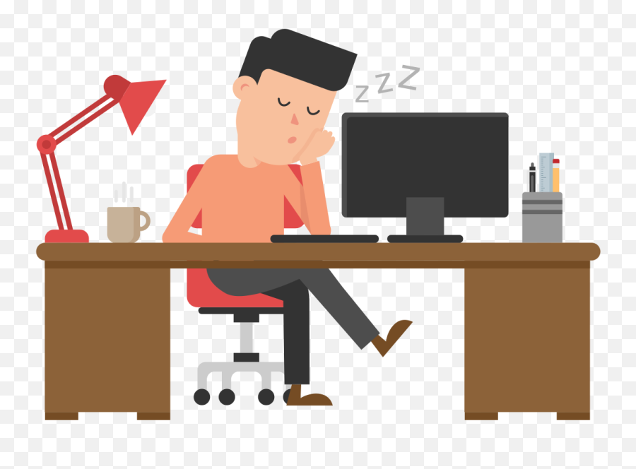 Cartoon Picture Of Man Sleeping At Desk Cartoon Free Clipart - Sleeping On Desk Cartoon Emoji,Sleeping Emoji Png