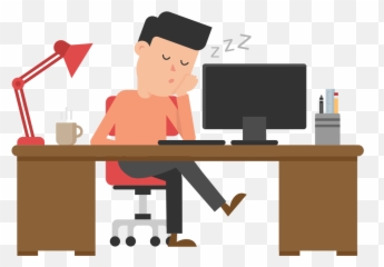 Cartoon Picture Of Man Sleeping At Desk Cartoon Free Clipart - Sleeping On Desk Cartoon Emoji,Sleeping Emoji Png