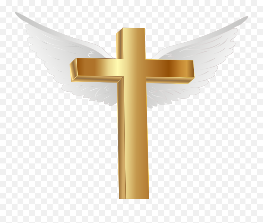 Download Angel Gold Island Cross Emoji,Christian Cross Emoticon