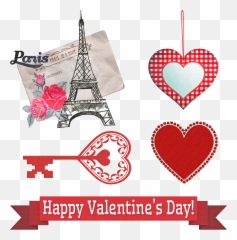 Valentine S Day Set Drawing Free Image - Feliz Dia De San Valentín Paris Emoji,??? Je T'aime Emotion