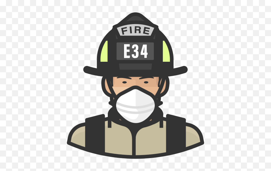 Firefighter Asian Male Coronavirus People Avatar Mask - Female Firefighter Cartoon Emoji,Asian Emoticons