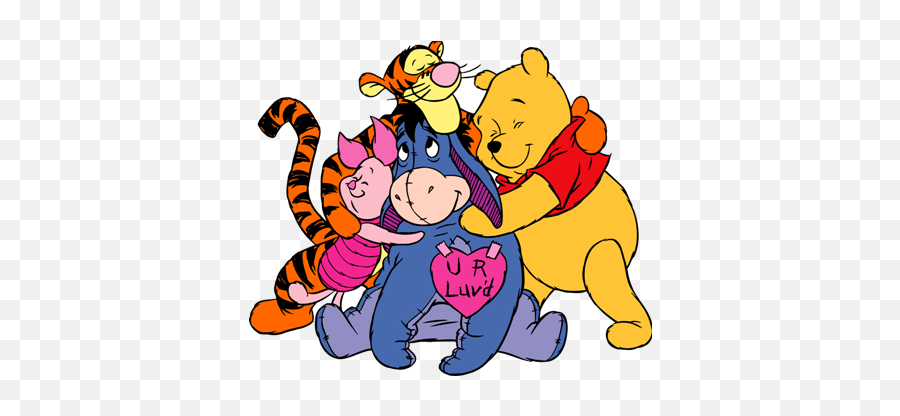 Cute Adorable Winnie Sticker - Friends Hugging Clipart Emoji,Eor Winnie The Poo Emojis
