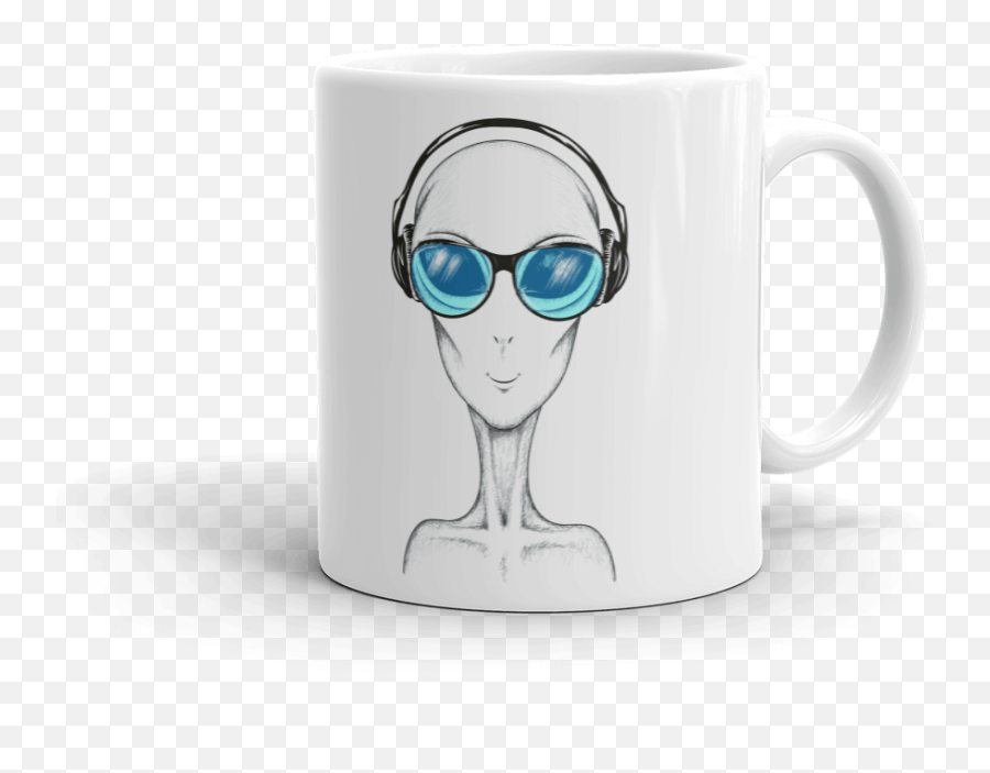 Alien Dj Mug - Mug Emoji,Turntable Dj Emoticon