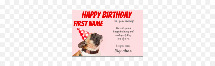 Boyu0027s Birthday Card Free Printable Template Or Send Online - Pug Emoji,Emoticon Happy Birthday Dog