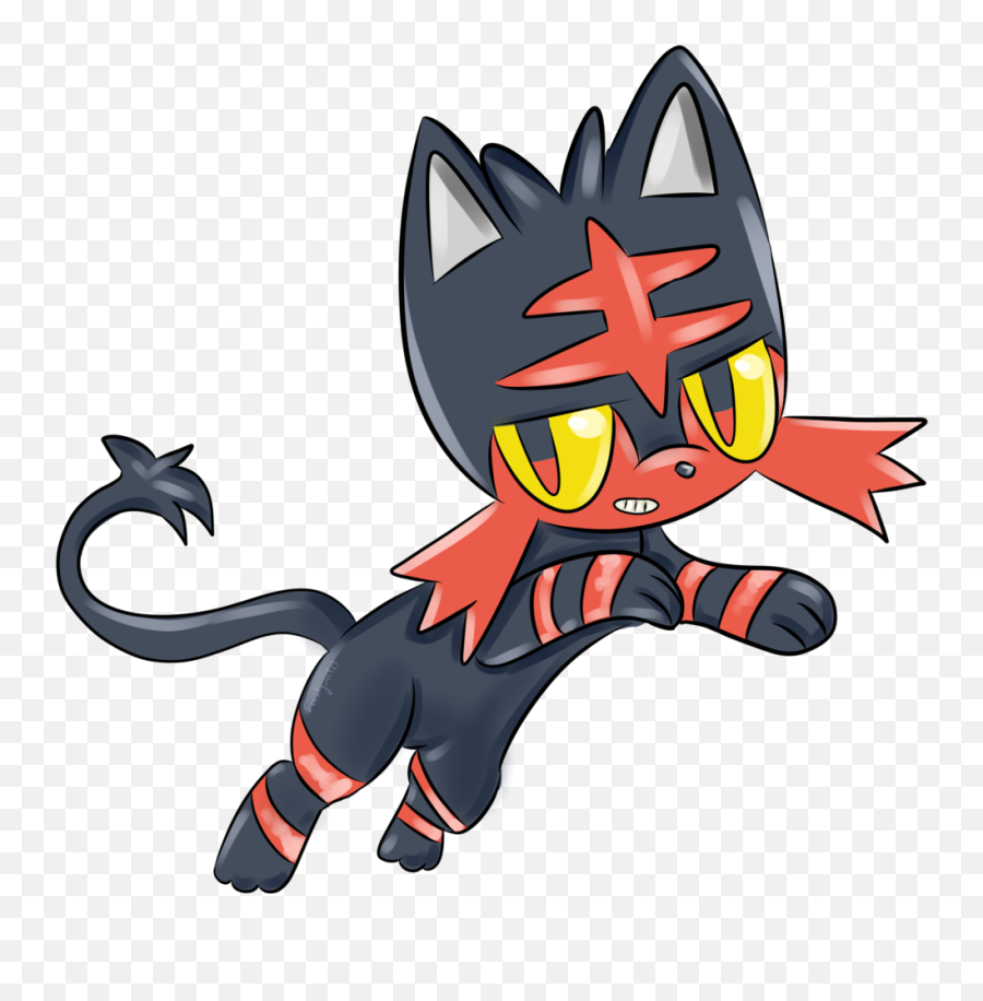 Pokemon Moon Fire Starter Clipart - Litten Pokemon Png Emoji,Pokemon Emojis Piplup Sad