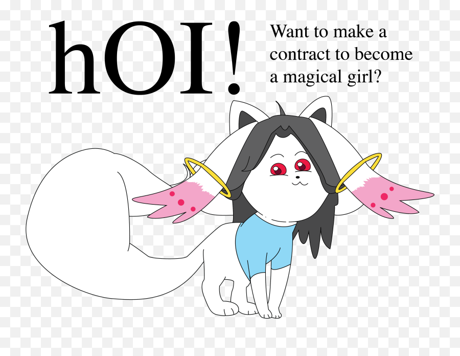 Magical Girl Fictional Characters - Kyubey Temmie Emoji,Do You Want To Make A Contract Kyubey Emoticon