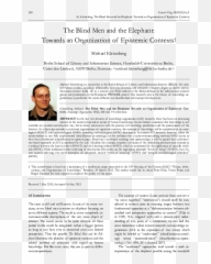 Organization Of Epistemic Contexts - Reflection About The Blind Men And The Elephant Emoji,Blind Men Elephant Emotion Subjective
