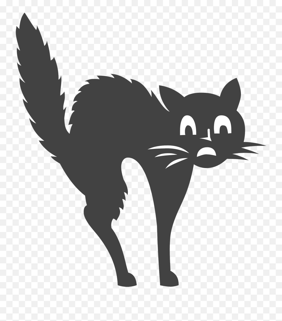 Scared Black Cat Clipart - Scared Black Cat Clipart Emoji,Black Cat Emoticon