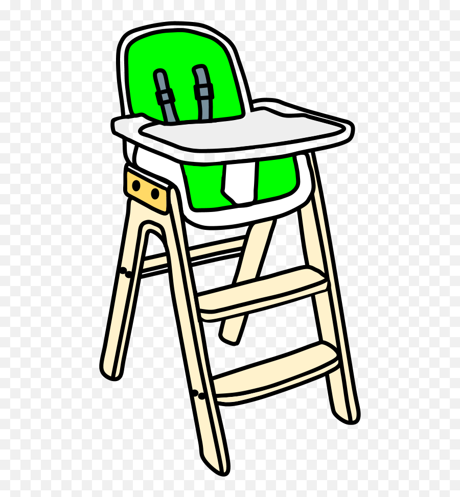 High Chair White Tray Blond Wood - High Chair Clipart Black And White Emoji,Wooden Chair Office Emoji