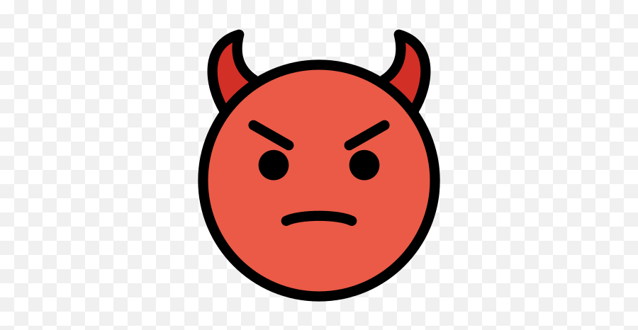 Angry Face With Horns - Faccina Diavolo Emoji,Japanese Emoticon Disgruntled Face