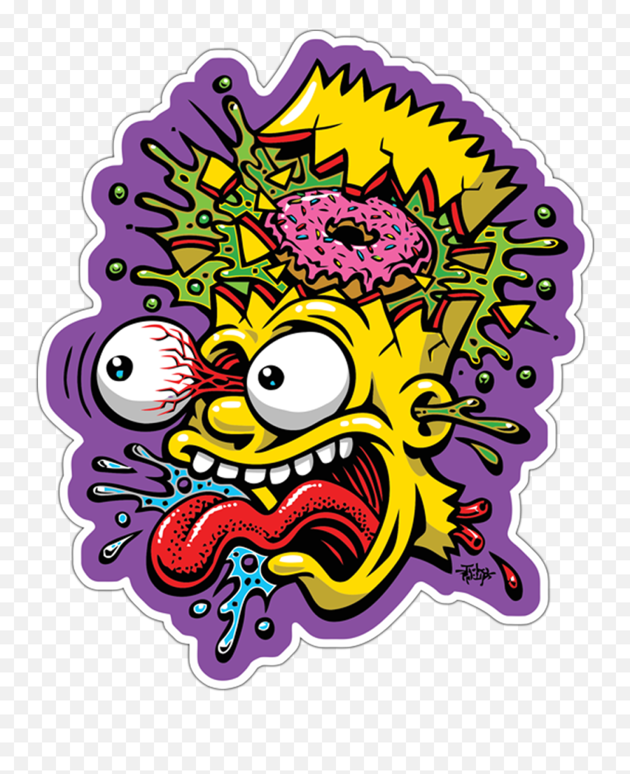 Sticker Bart Simpson Blast - Motorcycle Bart Simpson Sticker Emoji,Two Emotions As An Artist Bart Simpson