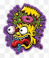 Sticker Bart Simpson Blast - Motorcycle Bart Simpson Sticker Emoji,Two Emotions As An Artist Bart Simpson