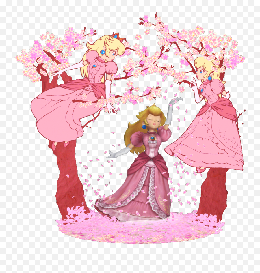 Peach Blossom Super Mario Art Mario Art Peach Art - Super Smash Bros Brawl Princess Peach Motions Emoji,Peach Game Fighting With Emotions