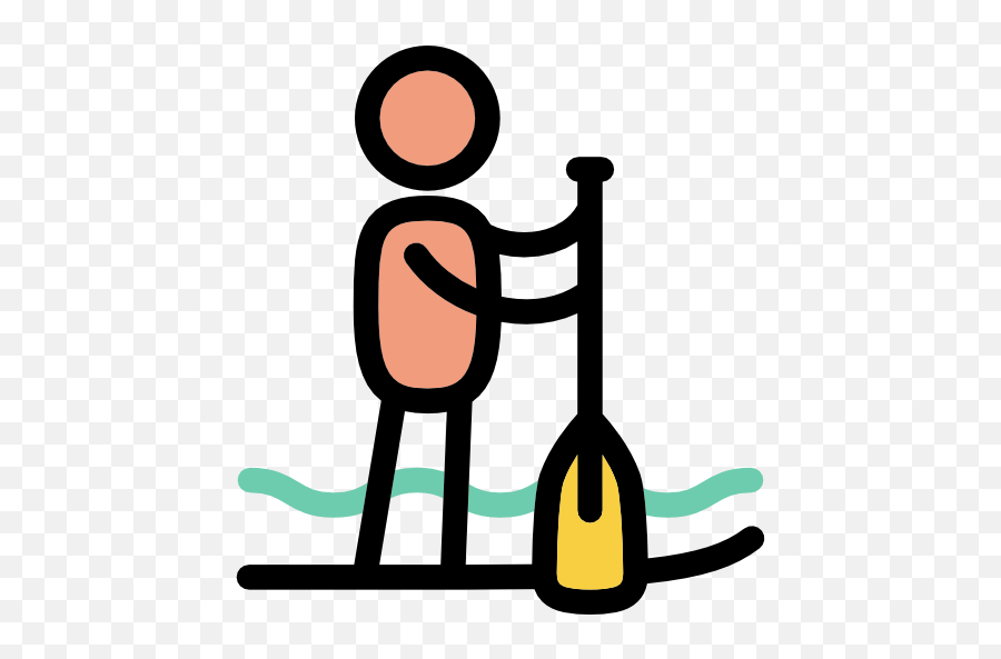 Stick Man Board Standup Paddleboarding Sports Helm Emoji,Bpaddling Emoticon