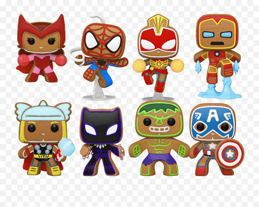 Funko Pop Marvel Holiday Gingerbread 8 Pop Bundle Emoji,Funko Marvel Hulk Emojis