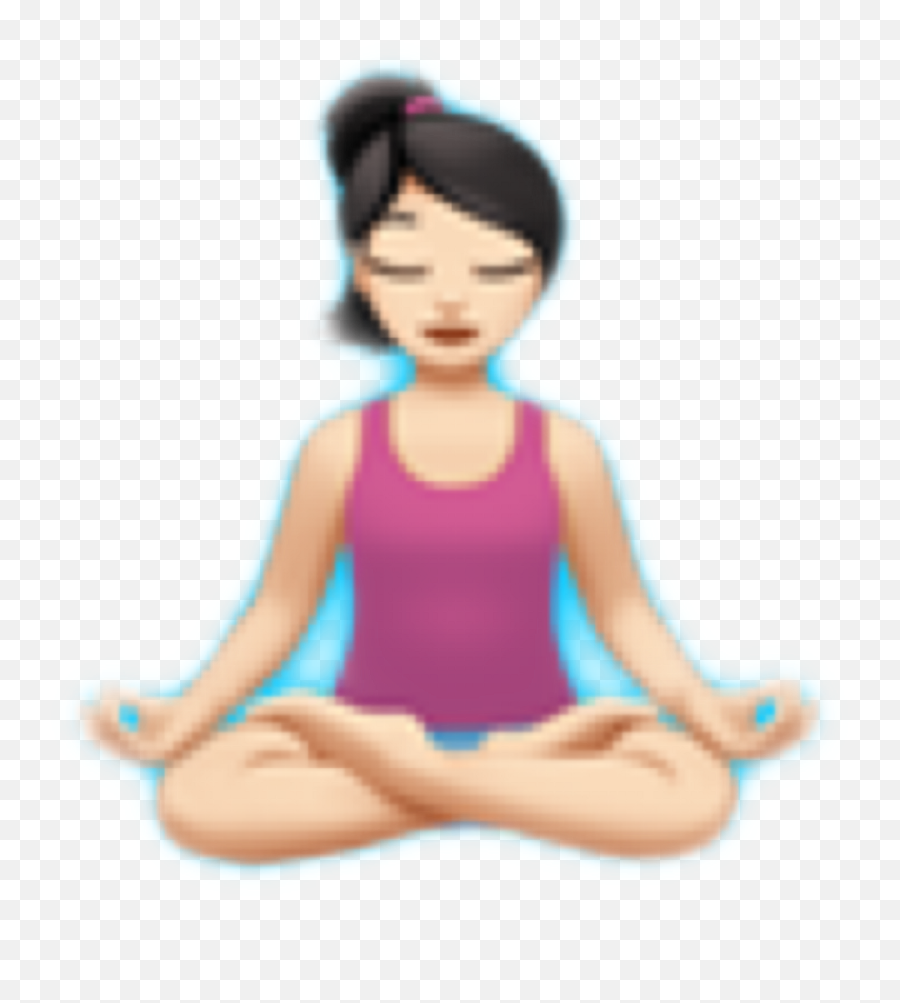 Yoga Medition Meditieren Emoji Hobby - Whatsapp Yoga Girl Emoji,Sitting Emoji
