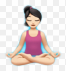 Yoga Medition Meditieren Emoji Hobby - Whatsapp Yoga Girl Emoji,Sitting Emoji