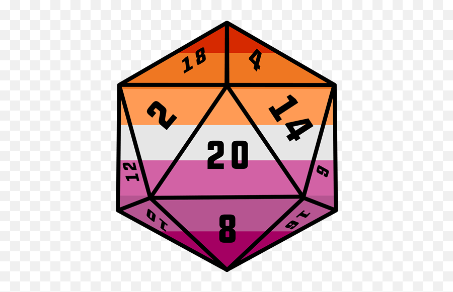 D20 Dice Lesbian Pride Emoji,What Is The Lesbian Emoji