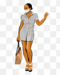 Masked Woman With Shopping Bag Emoji,Shop Bag Emoji