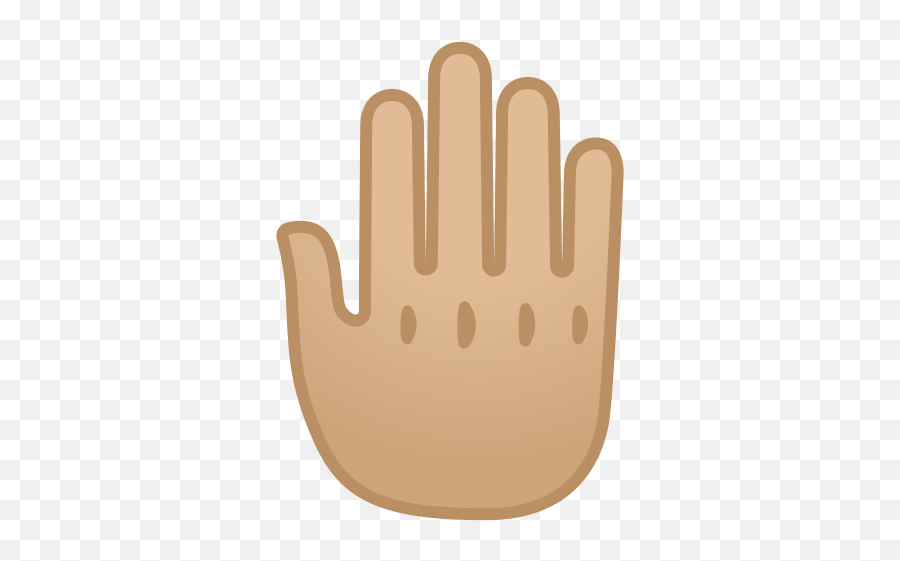 Raised Back Of Hand With Medium - Light Skin Tone Emoji,One Hand With Finger Raised Emoji