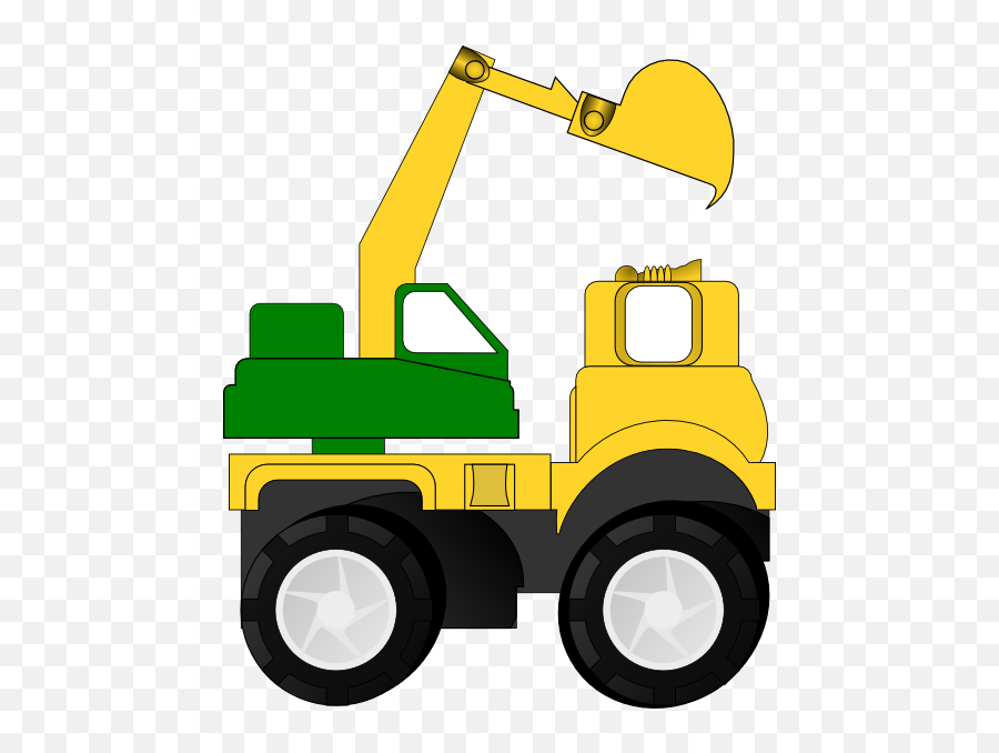 Cartoon Excavator Clip Art Traktor Kartun Gambar - Clipart Crane Truck Emoji,Shovel Emoji Iphone