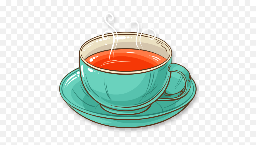 Tea Teatime Beverage Multicolor Sticker By Amanda - Saucer Emoji,Beverage Emoji
