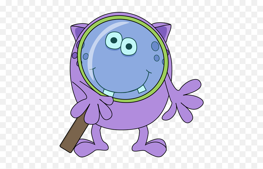 Magnifying Glass Transparent Gif - Magnifying Glass Clipart With Purple Monster Emoji,Dunce Cap Emoticon