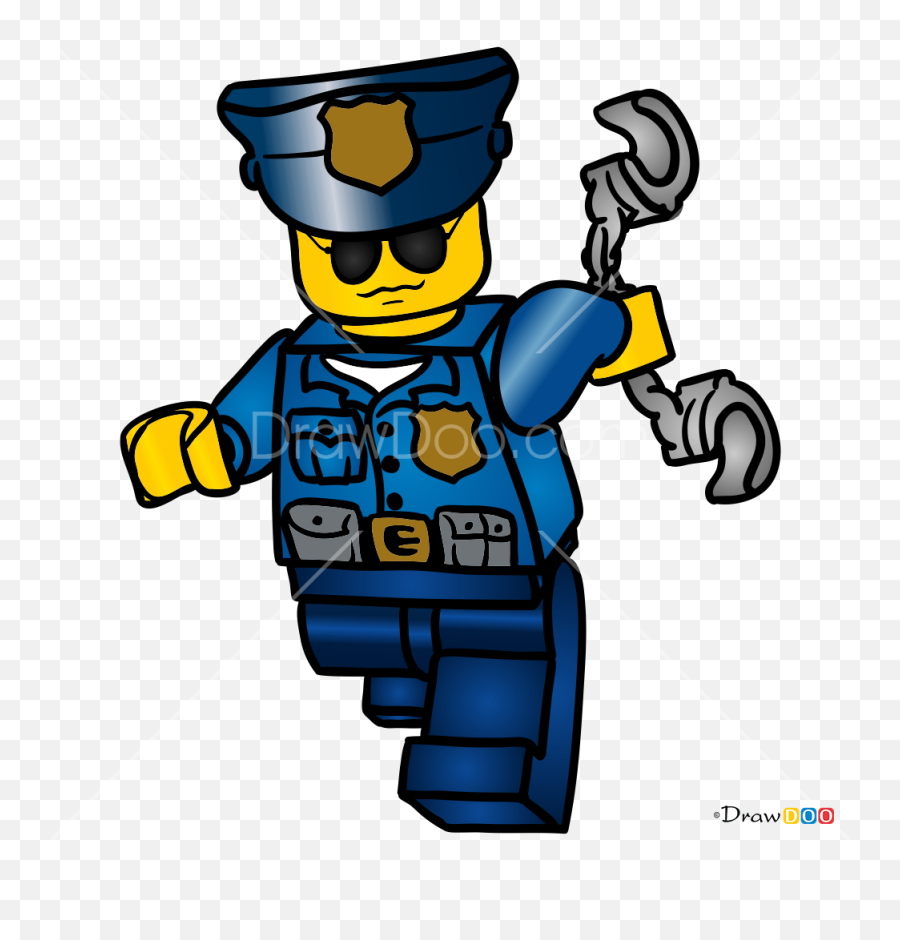 How To Draw Police Officer Lego City - Lego Police Man Drawing Emoji,Lego Emoji
