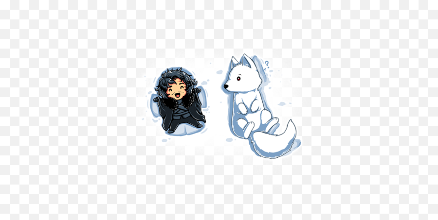 Game Of Thrones Art Snow Angels - Jon Snow Ghost Chibi Emoji,Game Of Thrones Twitter Emoji