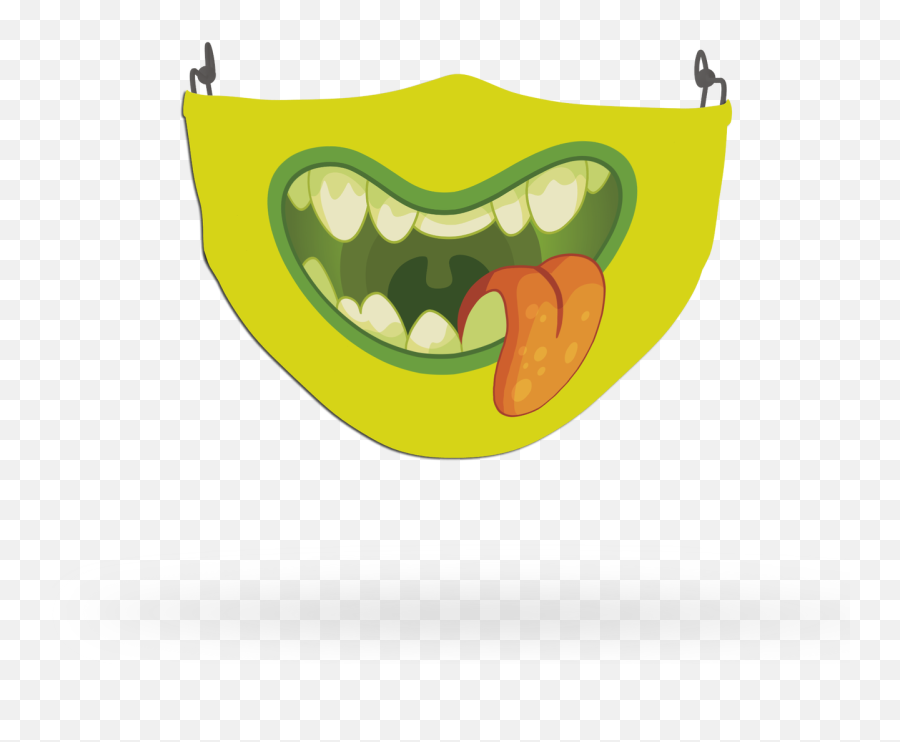 Halloween And Monster Face Coverings - Scary Monster Face Happy Emoji,Monster Face Emoji