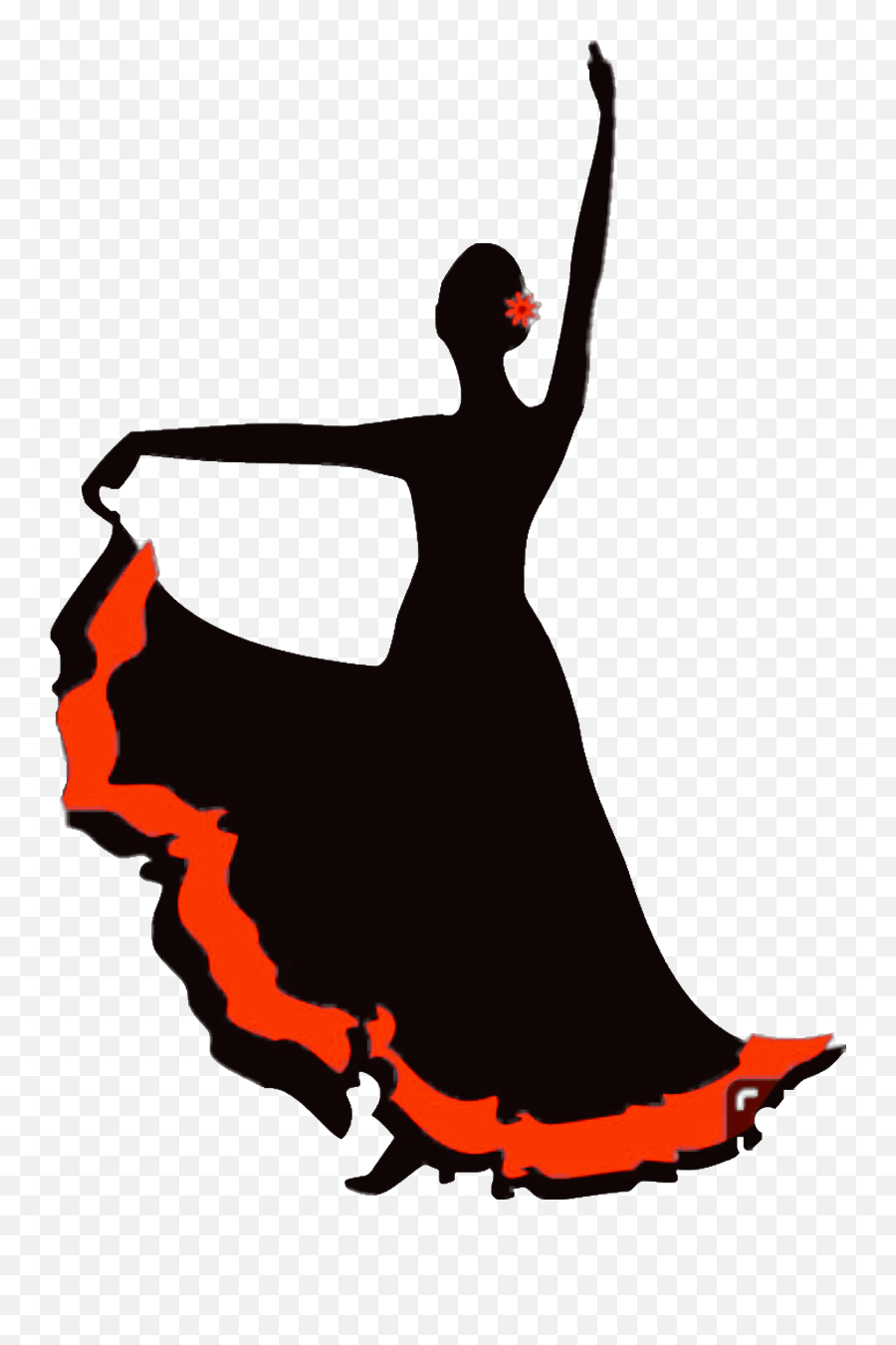 Woman Ladyblackdress Dancing Sticker By Lynne - Silhouette Danseuse Espagnole Dessin Emoji,Woman Dancing Emoji