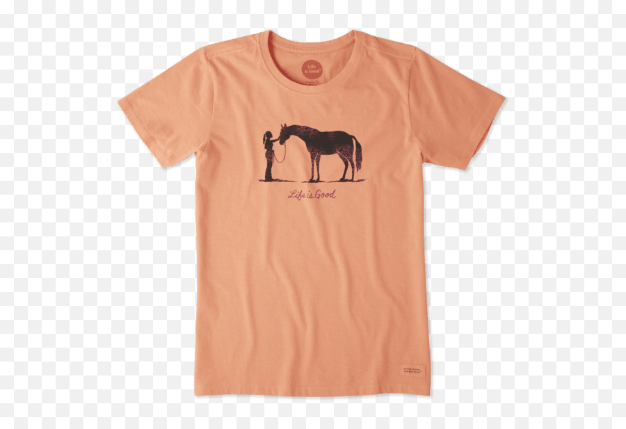 Sale Womenu0027s Besties Horse Crusher Tee Life Is Good - Life Is Good Horse And Girl Tee Emoji,Hand Two Horses Emoji