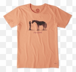 Sale Womenu0027s Besties Horse Crusher Tee Life Is Good - Life Is Good Horse And Girl Tee Emoji,Hand Two Horses Emoji