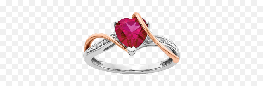 Ruby Rings - Two Tone Ruby Heart Ring Emoji,Emotions Of The Ruby