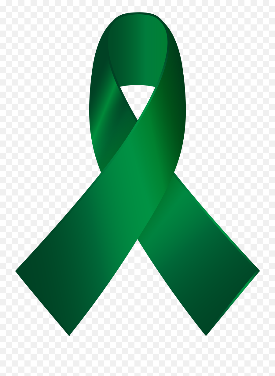 Green Awareness Ribbon Png Clip Art - Green Cancer Ribbon Transparent Green Cancer Ribbon Emoji,Purple Ribbon Emoticon
