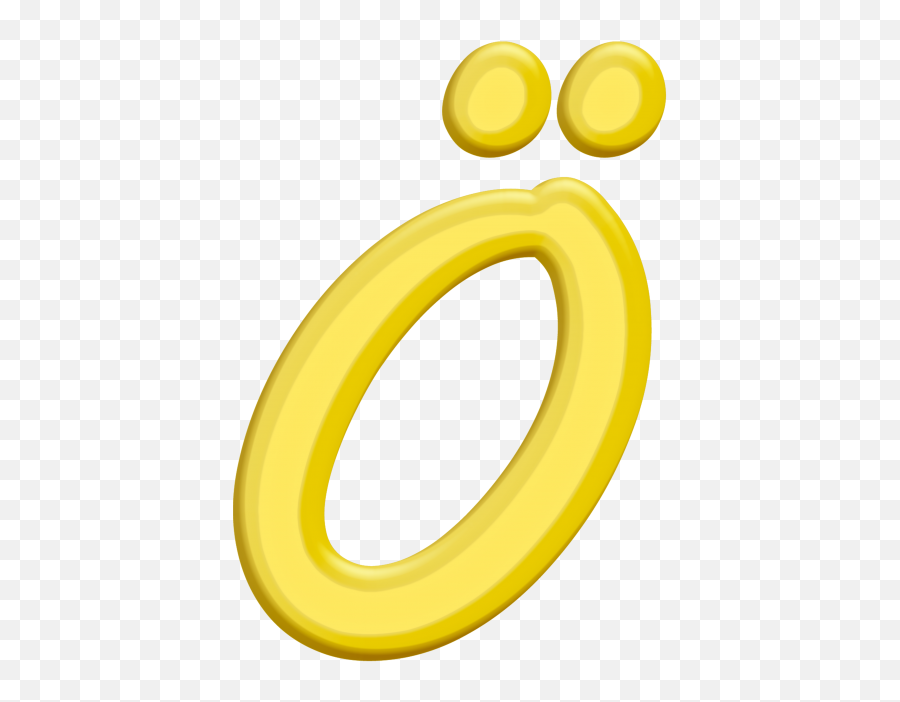 Banana Style Letter Ö Png Transparent Image - Freepngdesigncom Dot Emoji,\( Ö )/ Emoticon