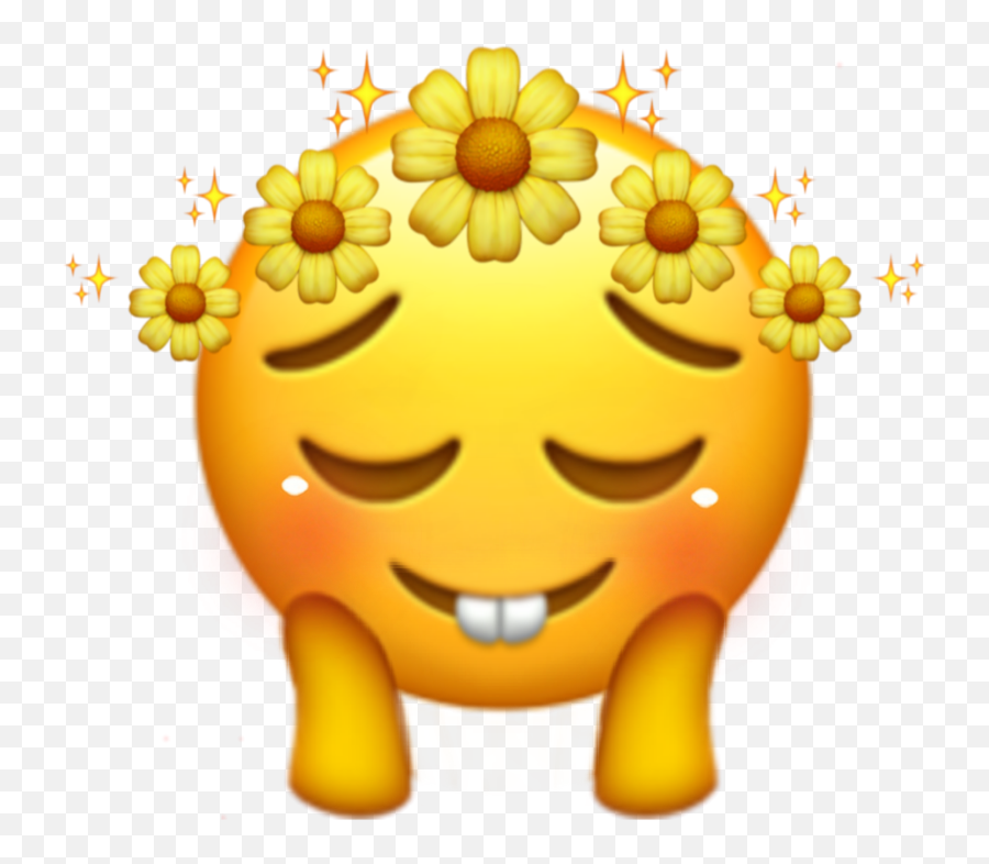 Iphoneemoji Flowers Sticker - Happy,Clever Emoji Texts