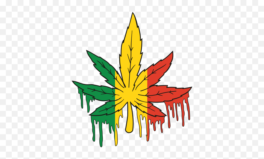 Marijuana Leaf Svg - Dripping Weed Leaf Clipart Emoji,Weed Emoticon Reggae Transparent