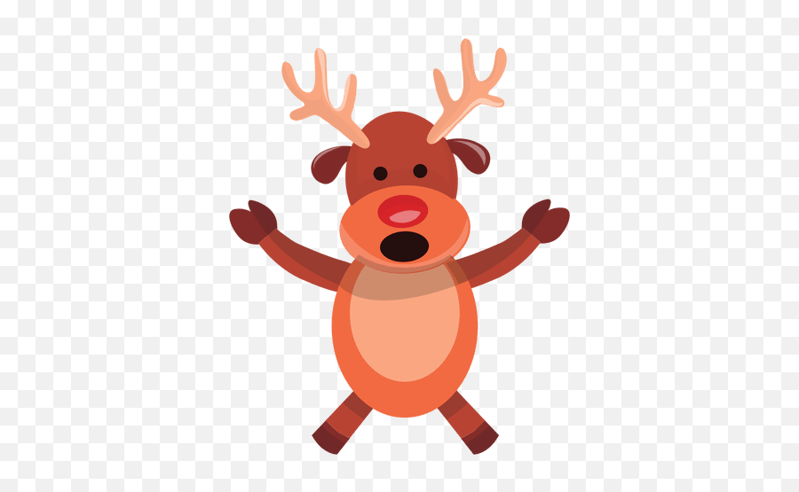 Rudolph Vector U0026 Templates Ai Png Svg - Reindeer Cartoon Transparent Emoji,Shrugging Arms Emoticon