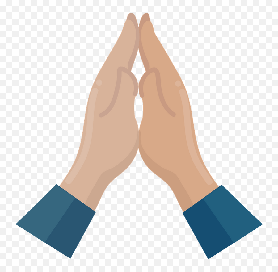 Praying Hands Clipart - Front View Praying Hands Clipart Emoji,White Praying Emoji
