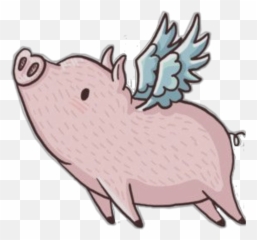 Pig Flying Sticker - Cartoon Pig With Wings Emoji,Flying Pig Emoji