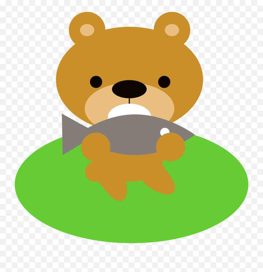Bear Is Eating Fish Clipart Emoji,Bear And Hot Emoji