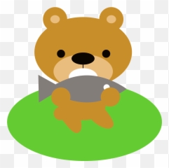Bear Is Eating Fish Clipart Emoji,Bear And Hot Emoji