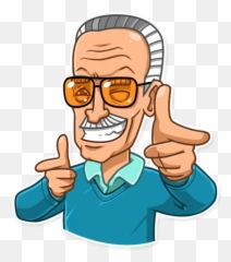 Incredible Stan Lee Stickers - Live Wa Stickers Emoji,Guz With Glasses Emoji