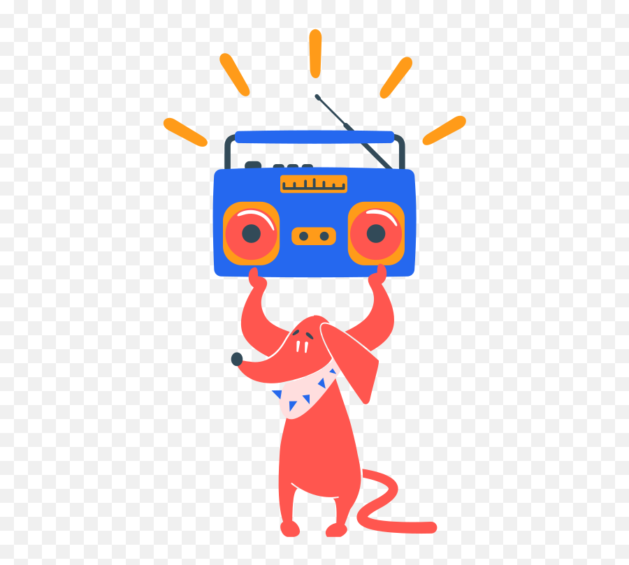 Party Dog Illustration In Png Svg Emoji,Boombox Emoji