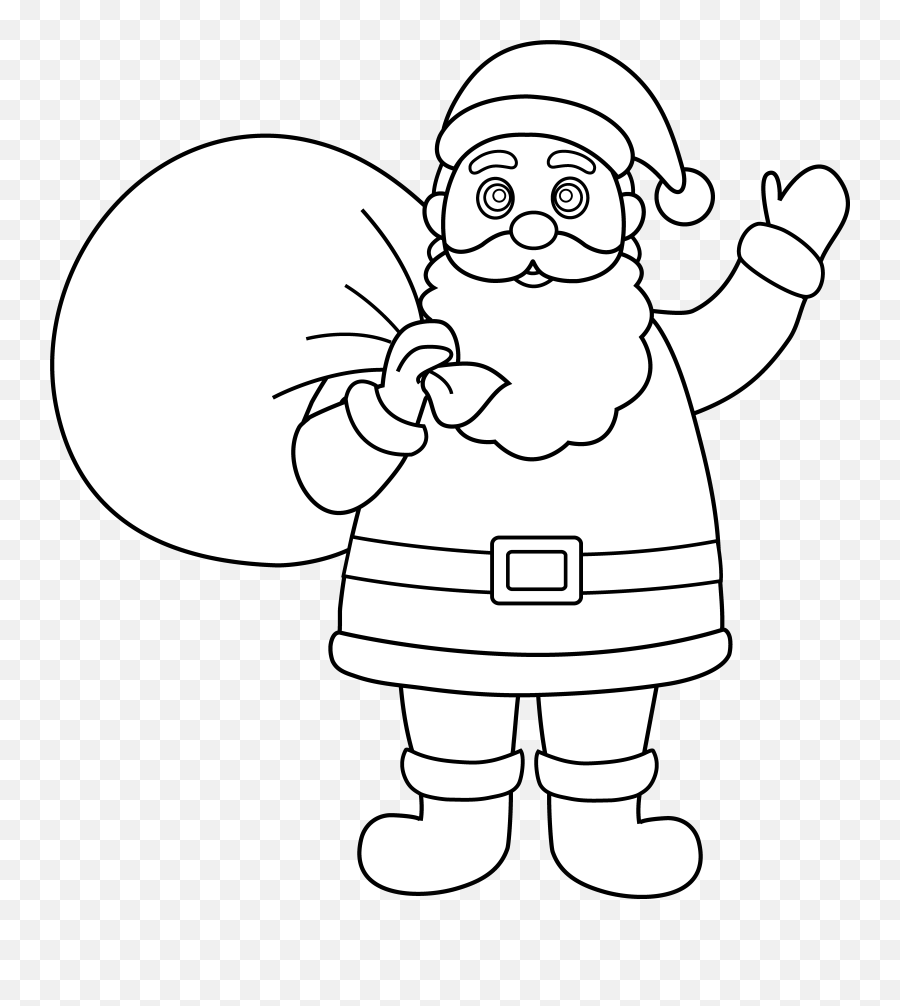Mini Santa Claus Drawing - Clip Art Library Emoji,Black Santa Claus Emoji