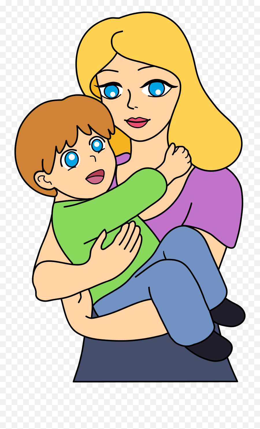 Drawing Of Mother And Child With Colour - Mother Drawing With Colour Emoji,Colour Symbolising A Mothers Emotion Mother