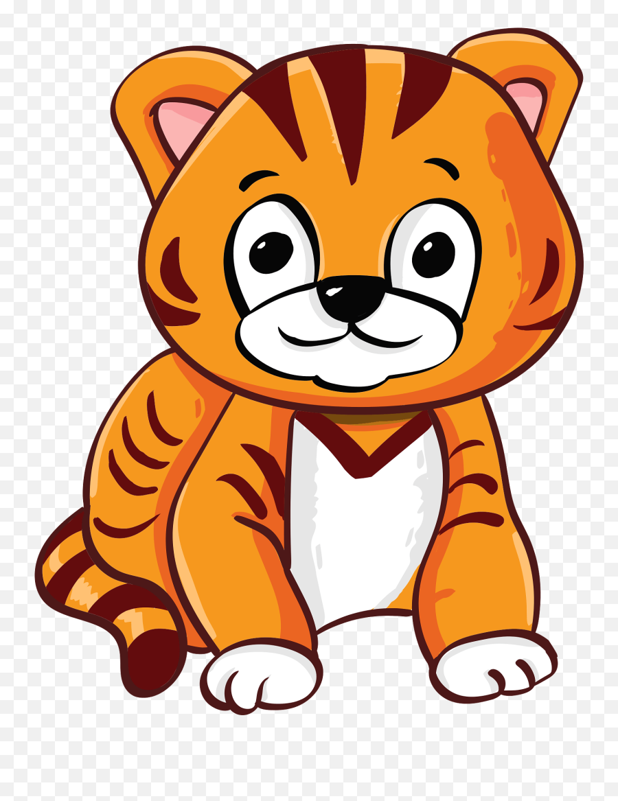 Cute Baby Tiger Clipart - Cute Tiger For Kids Emoji,Cute Baby Animal Emojis